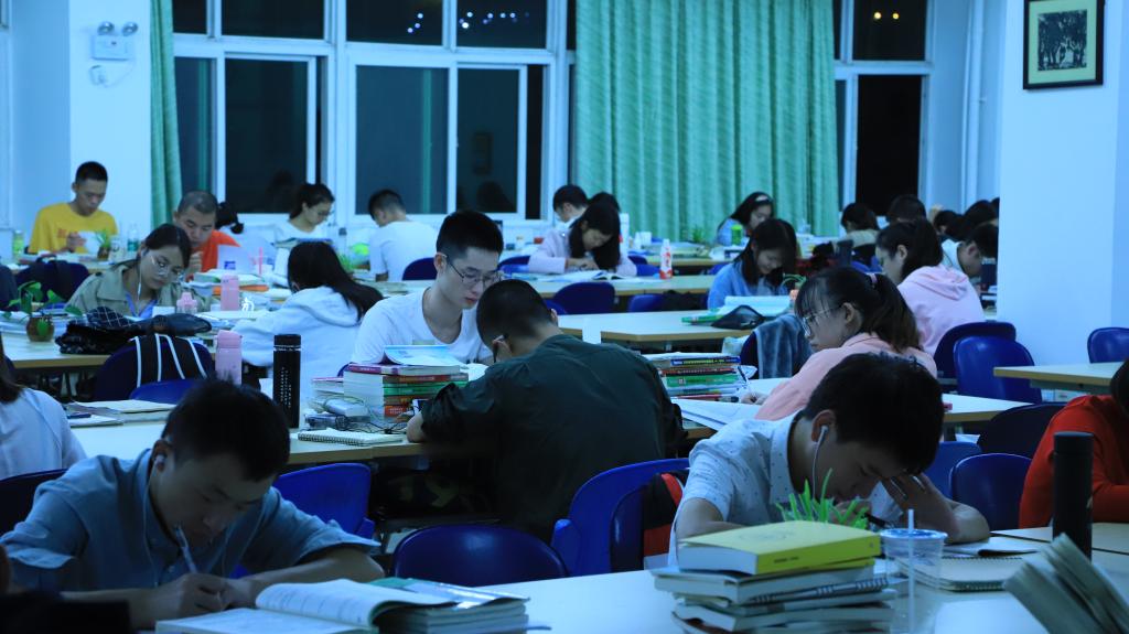 图书管理复习考研的学生
